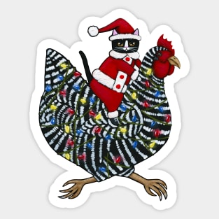 Christmas Chicken Ride Sticker